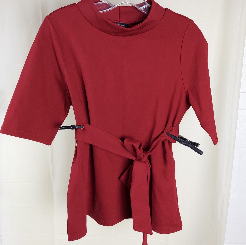 Halogen Small Mock Neck Top With Tie